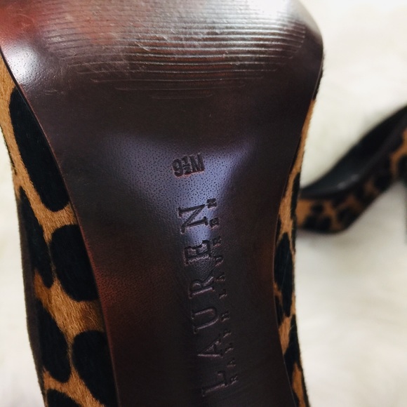 Lauren Ralph Lauren Calf Hair Leopard High Heels - Picture 6 of 7